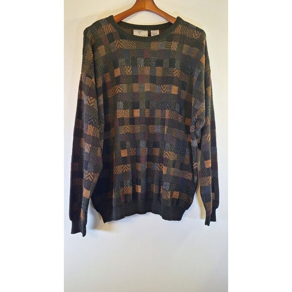 Vtg 90's FARAH "Coogi Style" Knit Grandpa Sweater Men 2XL Preppy Cosby Academia